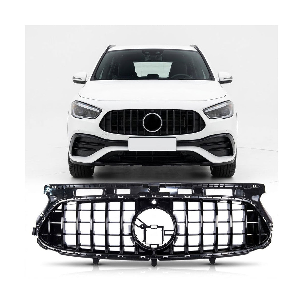 Front Grille Panamericana GT Gloss Black passend für Mercedes GLA H247 2020-2023 – Bild 1