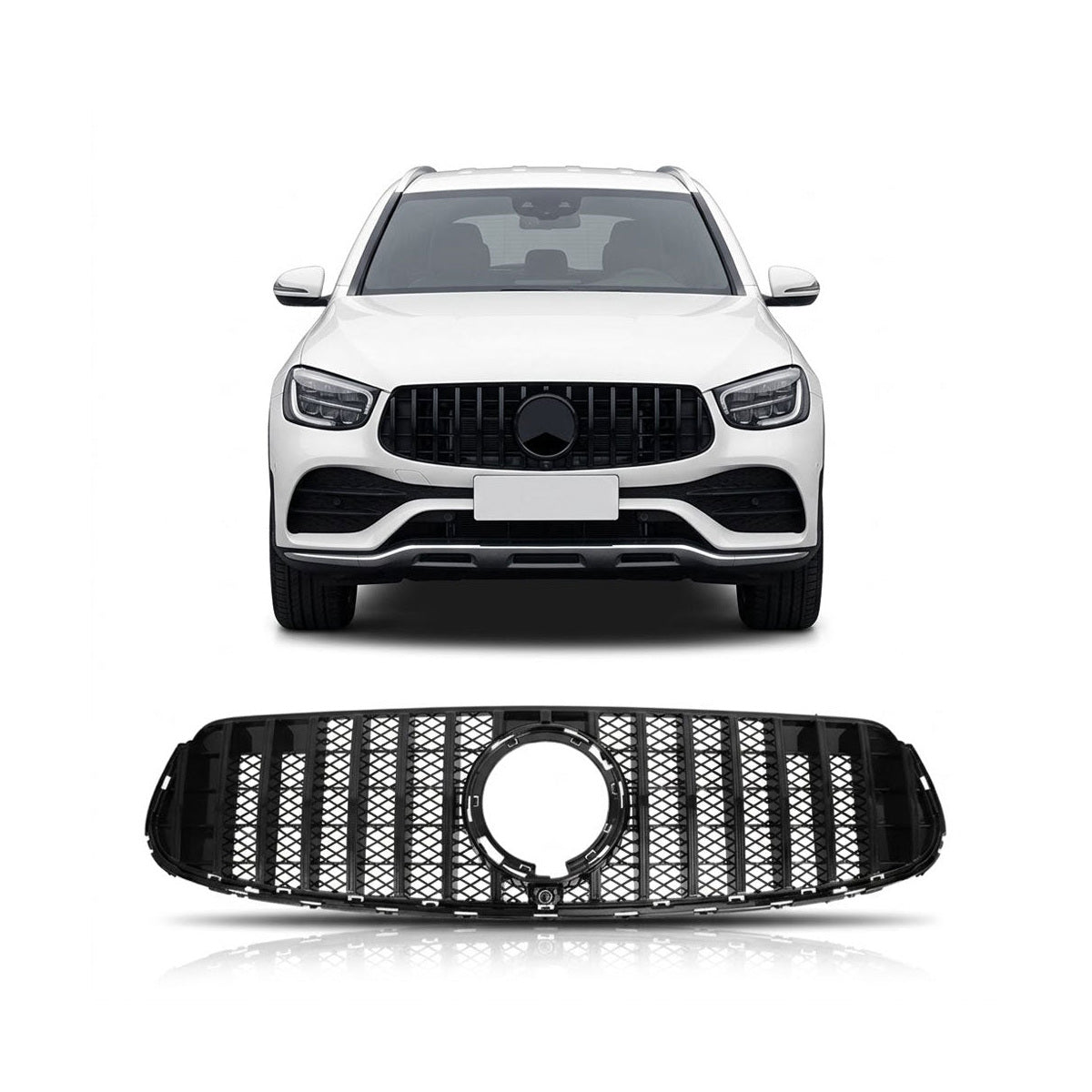 Gloss Black Panamericana GT Grille passend für Mercedes GLC X253 C253 2020-2023 – Bild 1