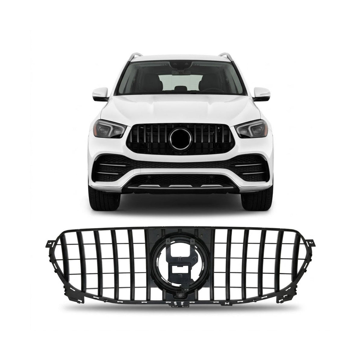 Front Grille Gloss Black passend für Mercedes GLE W167 C167 2019-2023 – Bild 1