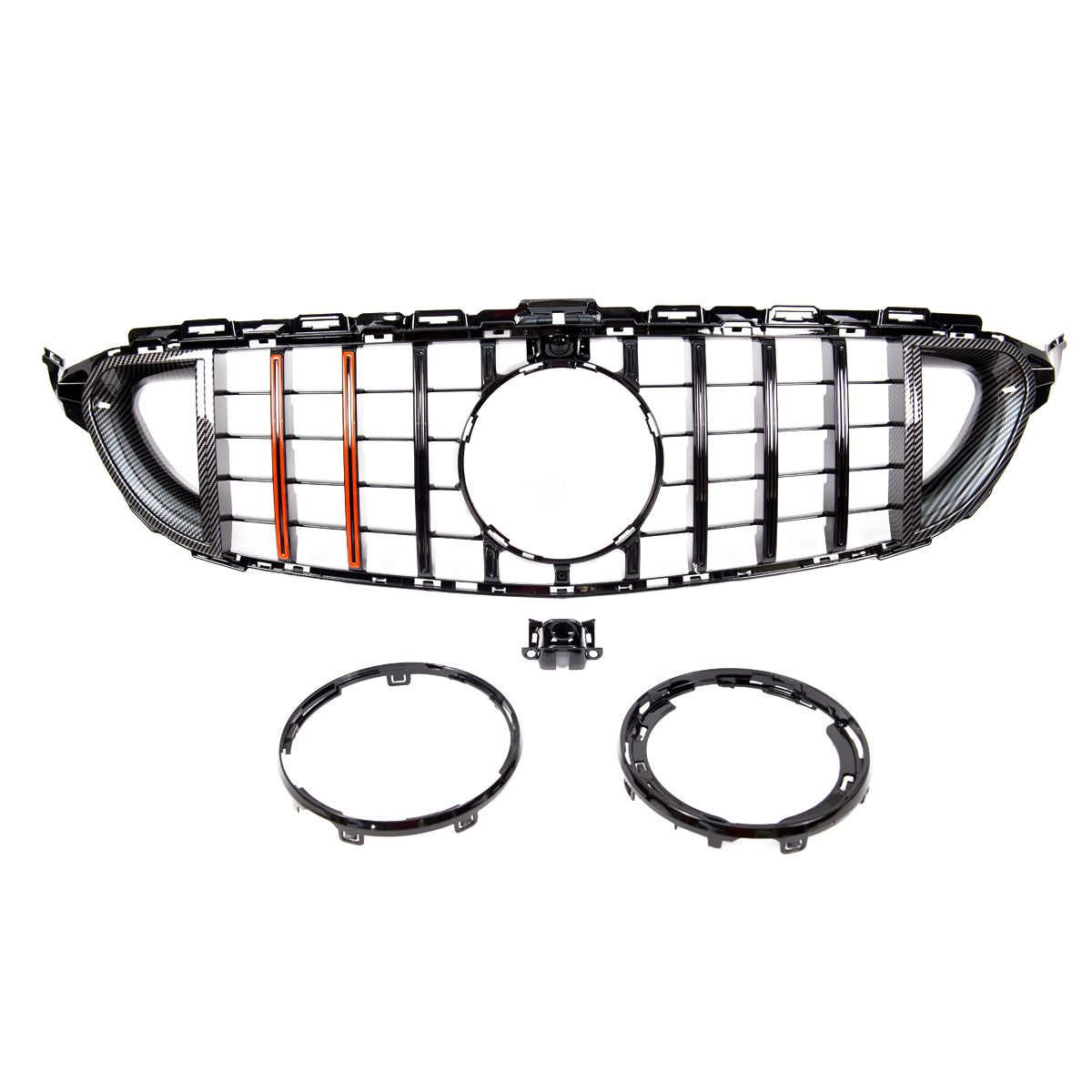 Front Grille Red Carbon GT passend für Mercedes C-Class W205 2016-2020 – Bild 2