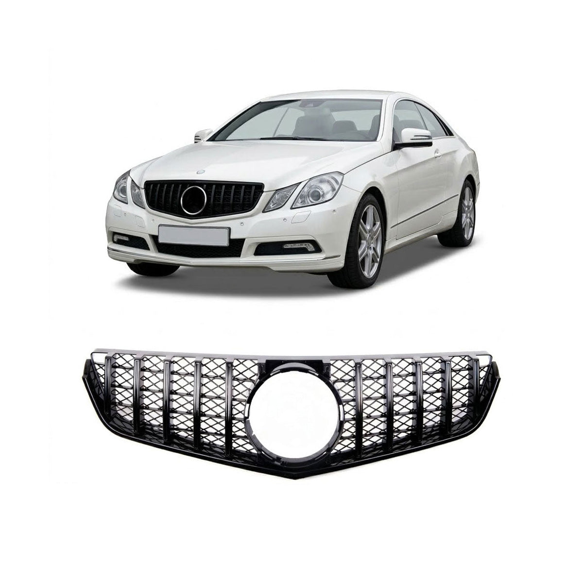 Front Grille Gloss Black Panamericana GT passend für Mercedes E-Class C207 09-13 – Bild 1
