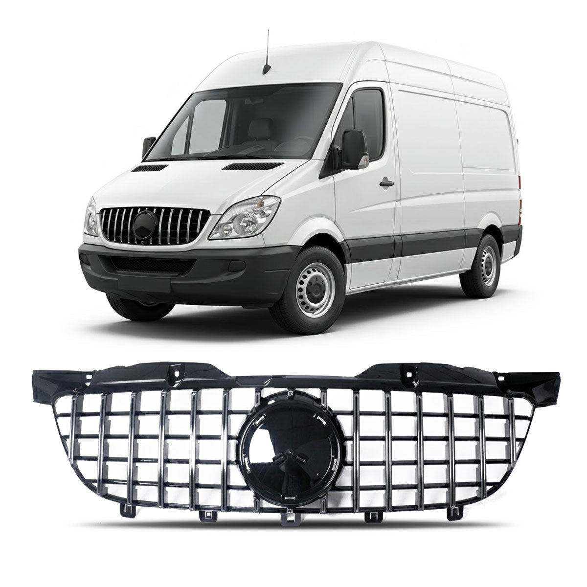 GT Chrome Front Grille passend für Mercedes Sprinter W906 2009-2013 – Bild 1