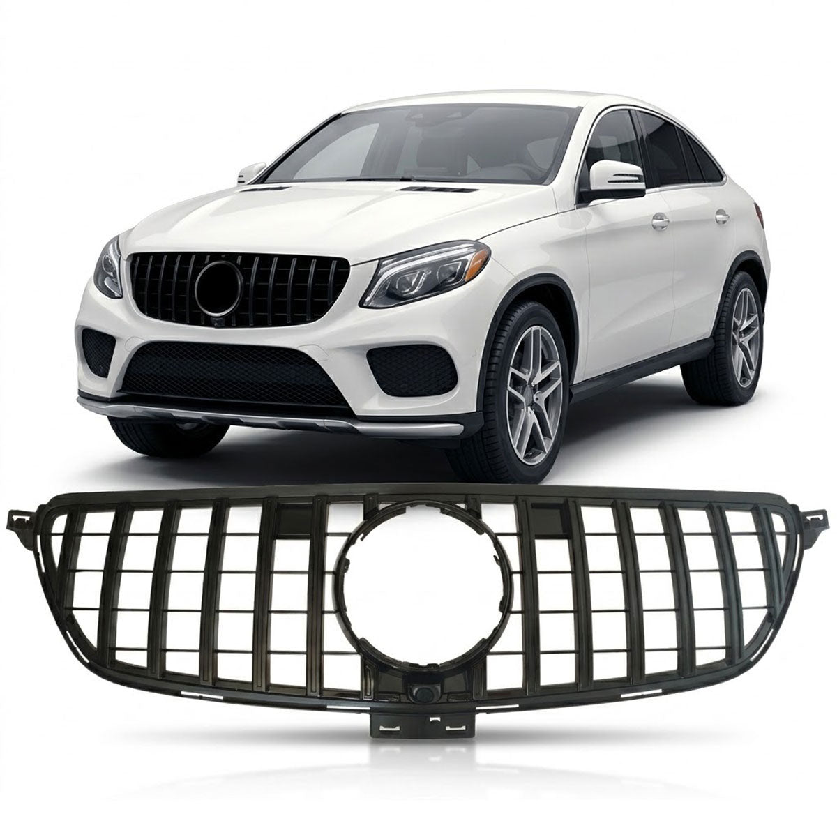 Front Grille Panamericana GT Gloss Black passend für Mercedes GLE Coupe C292 15-19 – Bild 1