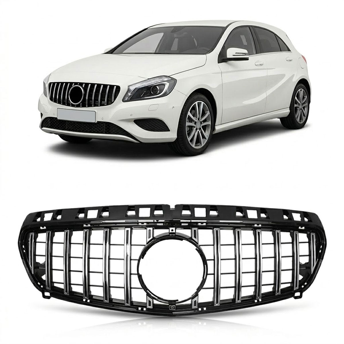 Front Grille Chrome Panamericana GT passend für Mercedes A-Class W176 2012-2015 – Bild 1
