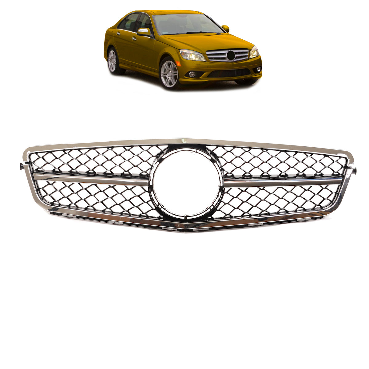 Front Grille Chrome Black passend für Mercedes C-Class W204 2007-2015 – Bild 1
