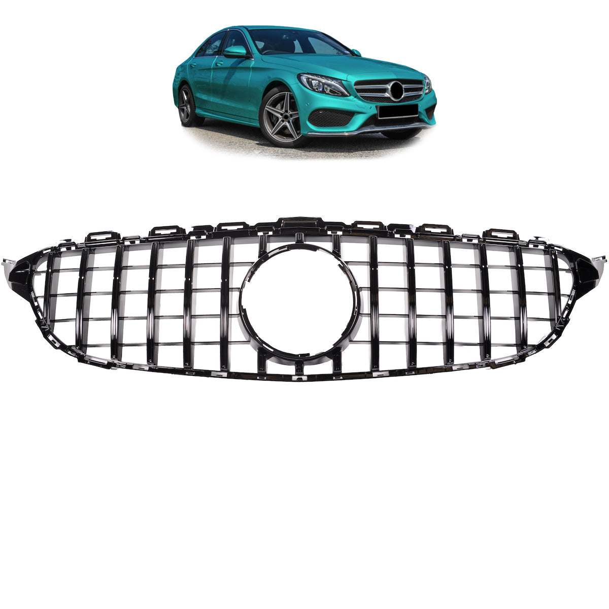 Front Grille Panamericana GT passend für Mercedes C-Class W205 2014-2018 – Bild 1