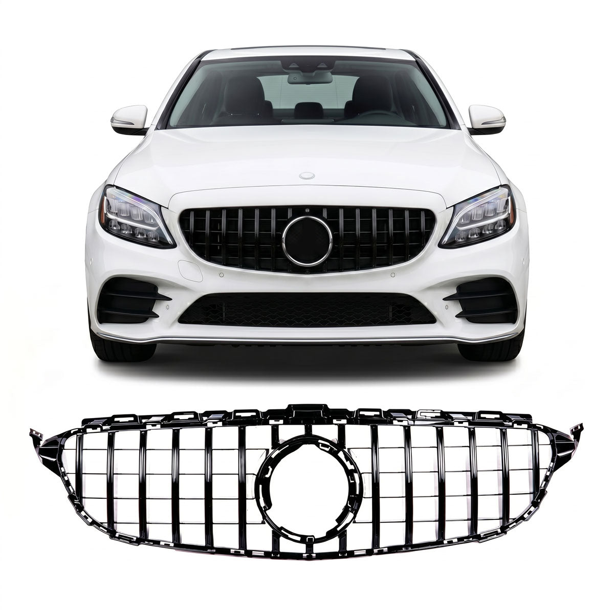 Gloss Black Panamericana GT Grille passend für Mercedes C-Class W205 2018-2021 – Bild 1
