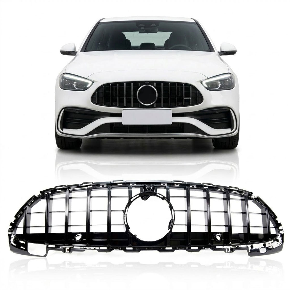 Front Grille Panamericana GT Gloss Black passend für Mercedes C-Class W206 2021- – Bild 1
