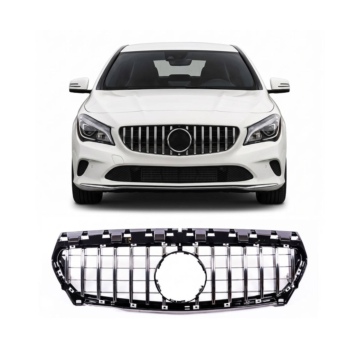 Front Grille Chrome Panamericana GT passend für Mercedes CLA C117 2016-2019 – Bild 1