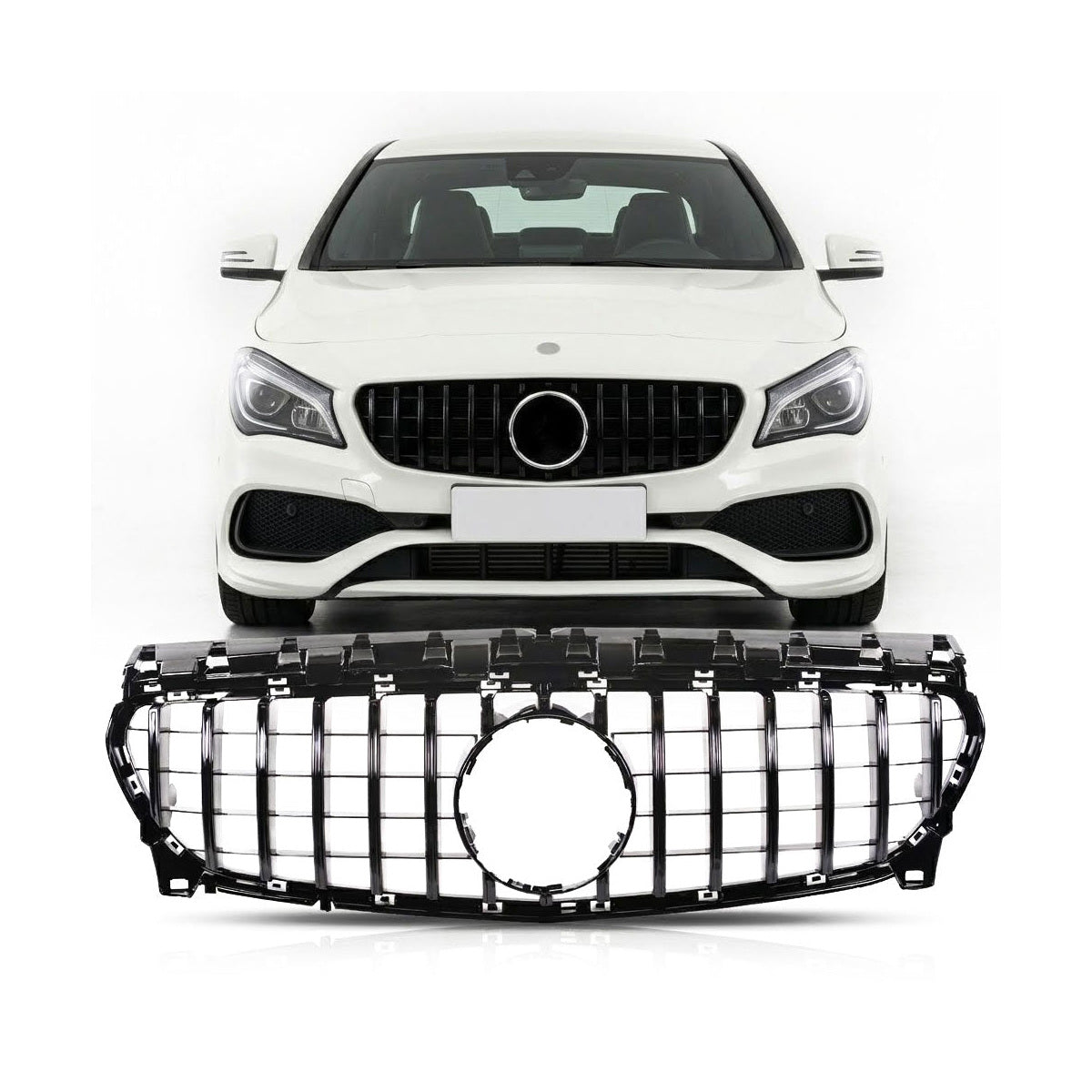 Front Grille Gloss Black Panamericana GT passend für Mercedes CLA C117 2016-2019 – Bild 1