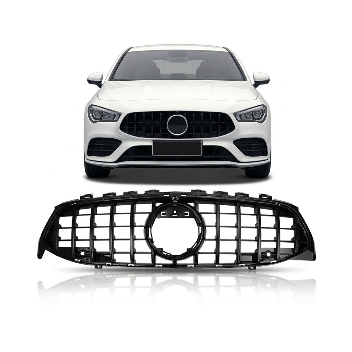 Front Grille Gloss Black Panamericana GT passend für Mercedes CLA C118 2019-2023 – Bild 1