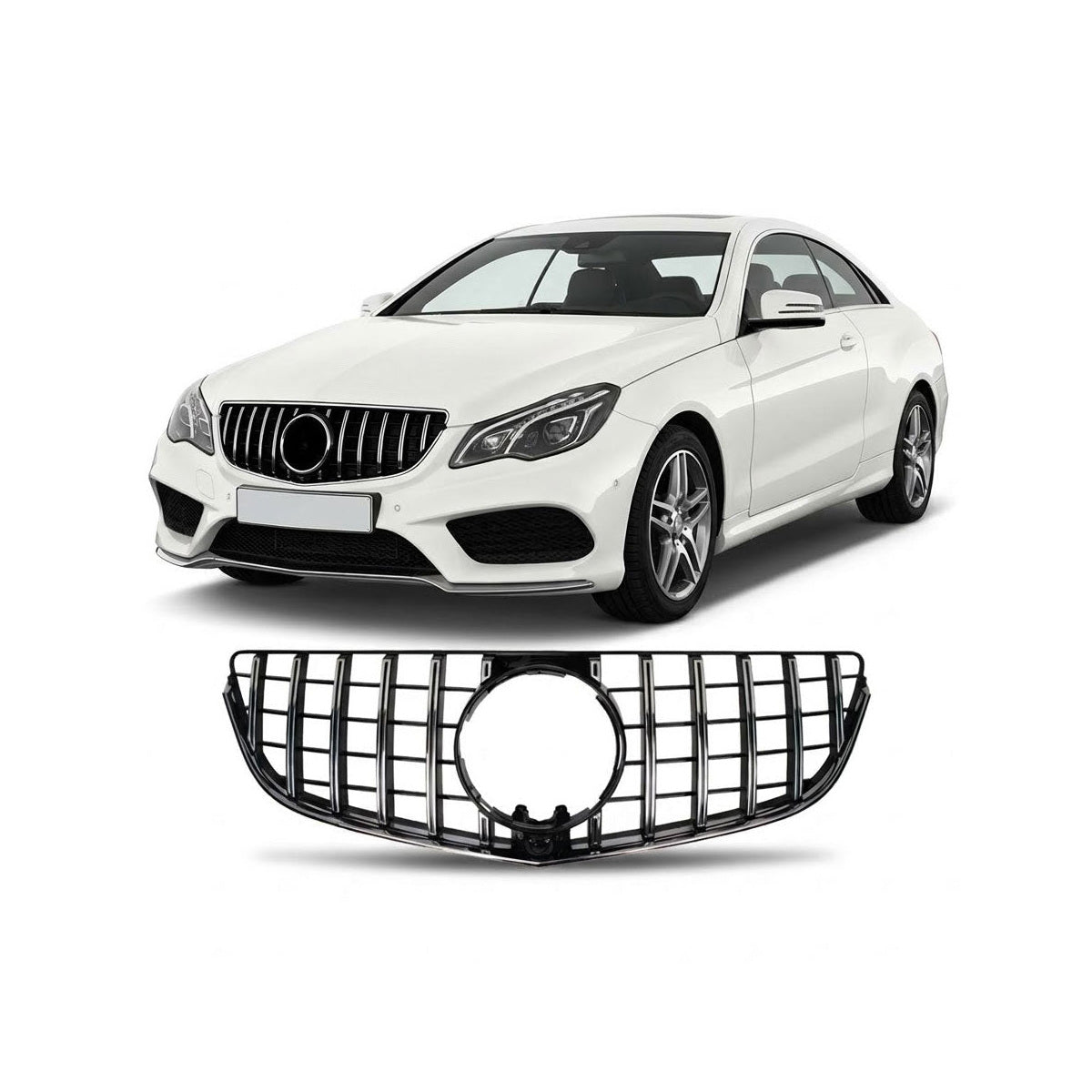 Front Grille Panamericana GT Chrome passend für Mercedes E-Class C207 2013-2017 – Bild 1