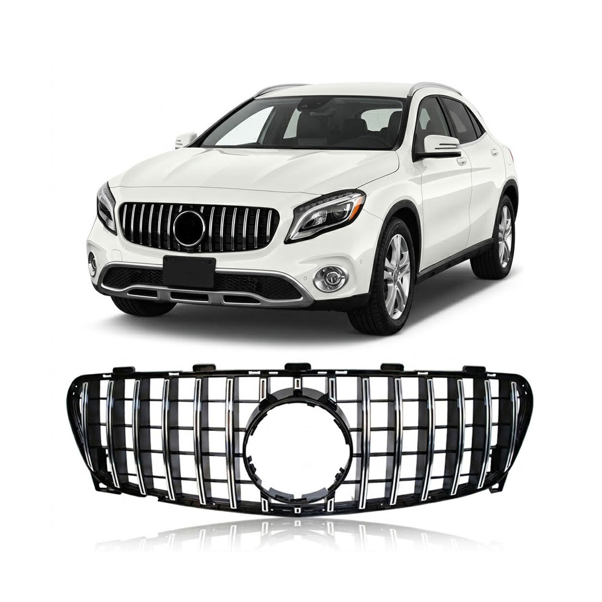 Front Grille Chrome Panamericana GT passend für Mercedes GLA X156 2017-2019 – Bild 1