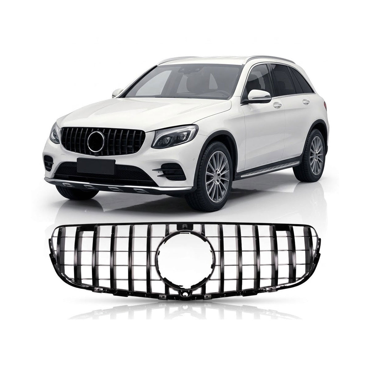 Grille Gloss Black Panamericana GT passend für Mercedes GLC X253 C253 2015-2019 – Bild 1