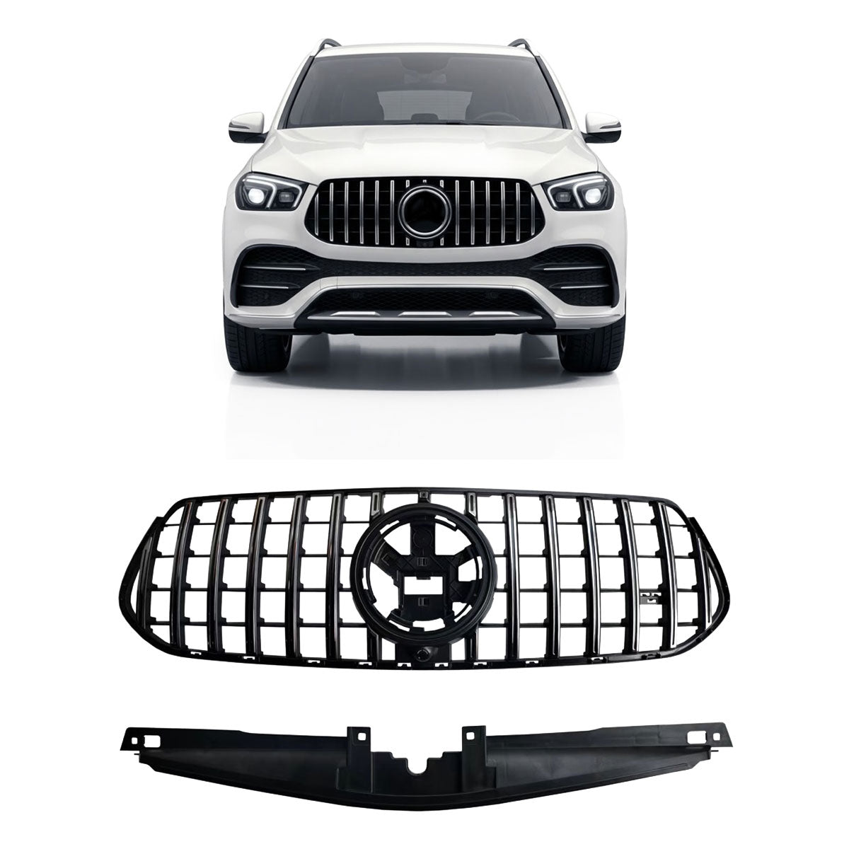 Front Grille Chrome Panamericana GT passend für Mercedes GLE W167 SUV 2023- – Bild 1