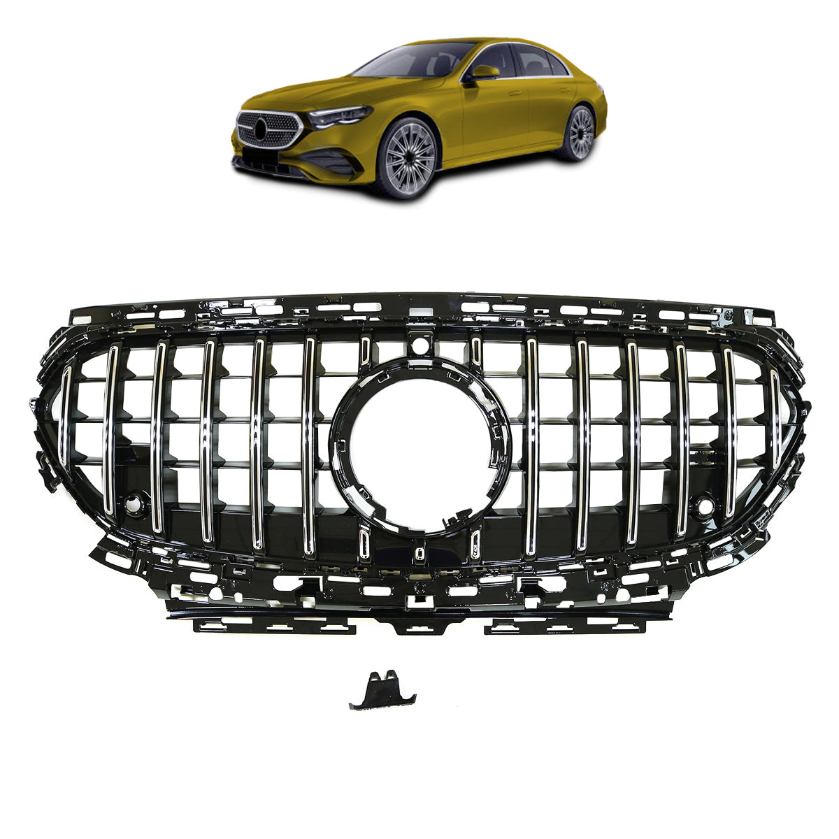 Front Grille Panamericana GT Chrome passend für Mercedes E-Class W214 2023+ – Bild 1