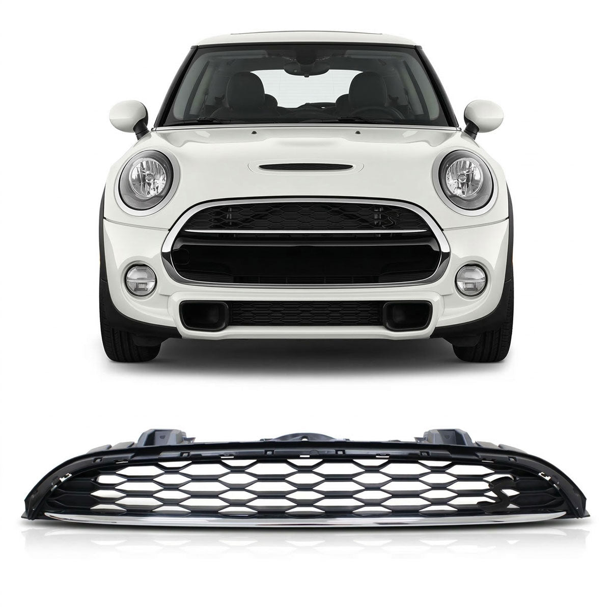 Front Grille Chrome Black passend für MINI F55 F56 F57 2014-2019 – Bild 1
