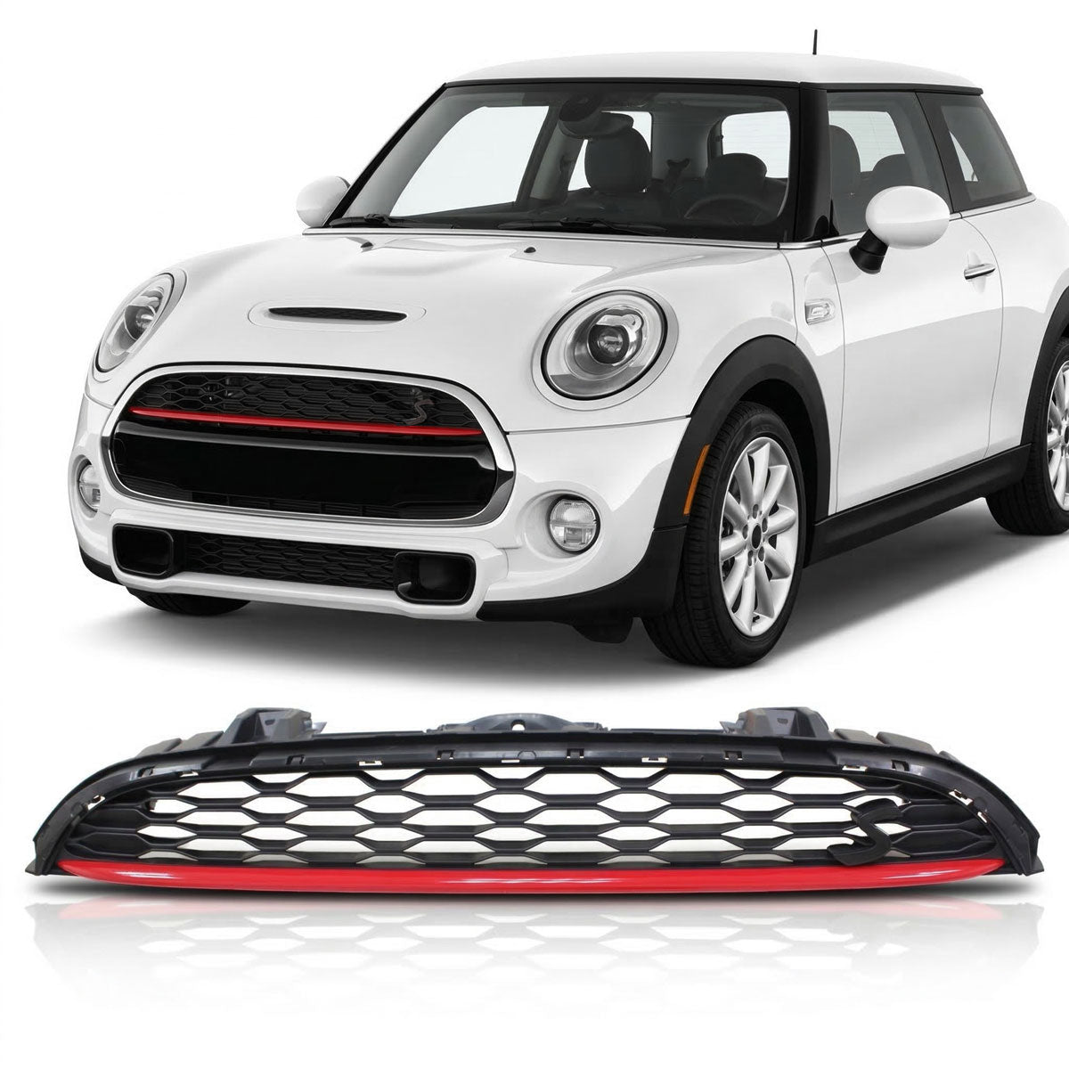 Front Grille Red Black passend für MINI F55 F56 F57 2014-2019 – Bild 1