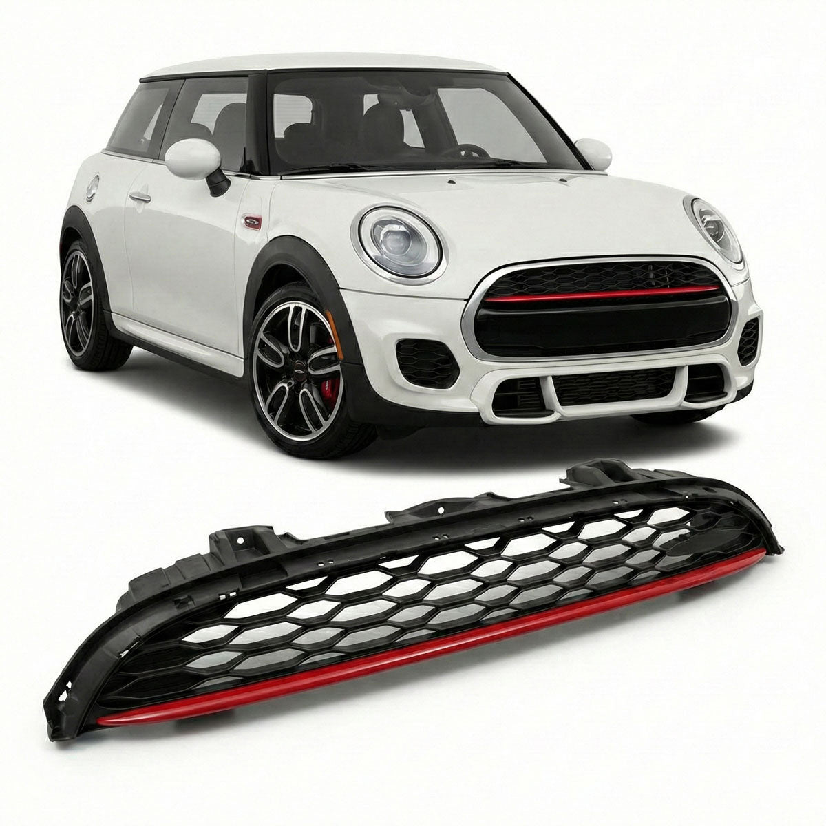 Front Upper Grille Black/Red passend für MINI F55 F56 F57 Hatchback 2013-2020 – Bild 1