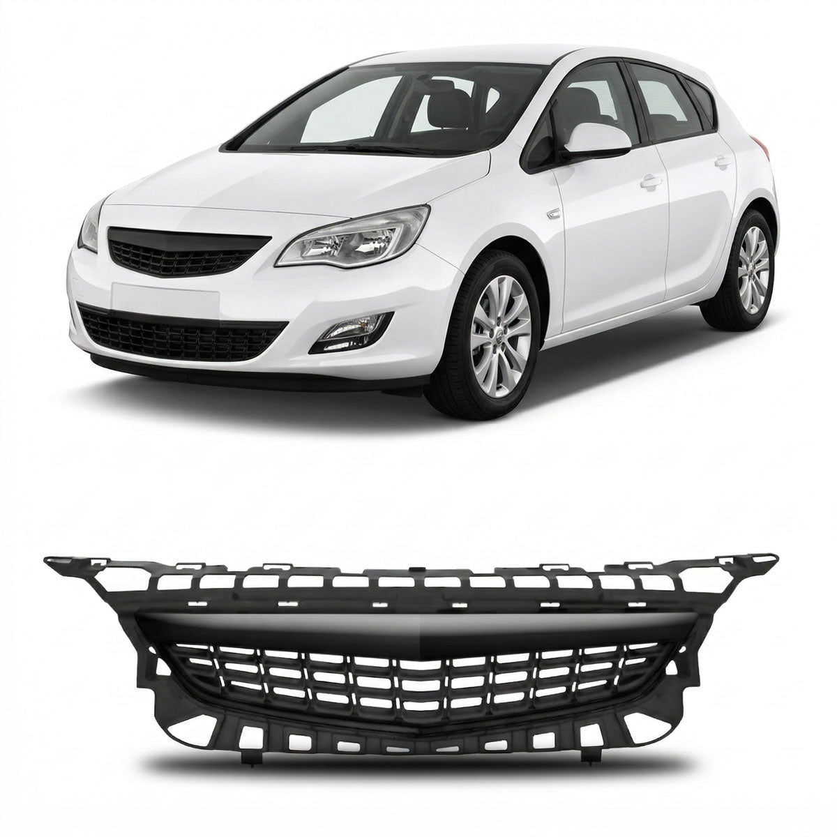 Front Badgeless Grille Black passend für Opel Astra J 2009-2012 – Bild 1