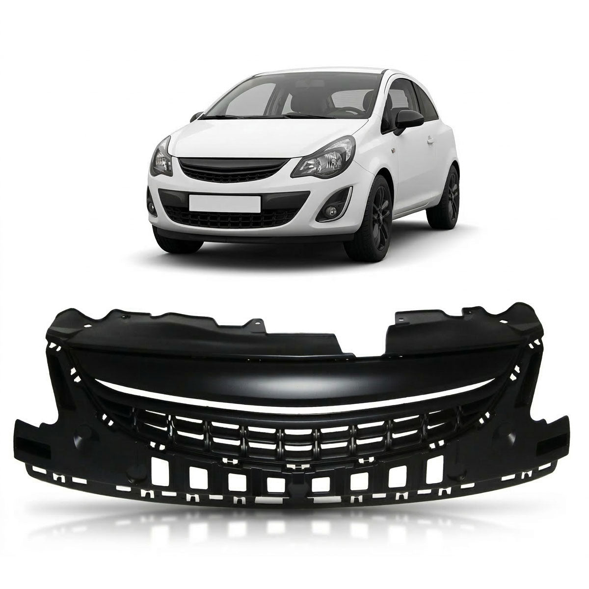 Front Grille Badgeless Black passend für Opel Corsa D Facelift 2011-2014 – Bild 1