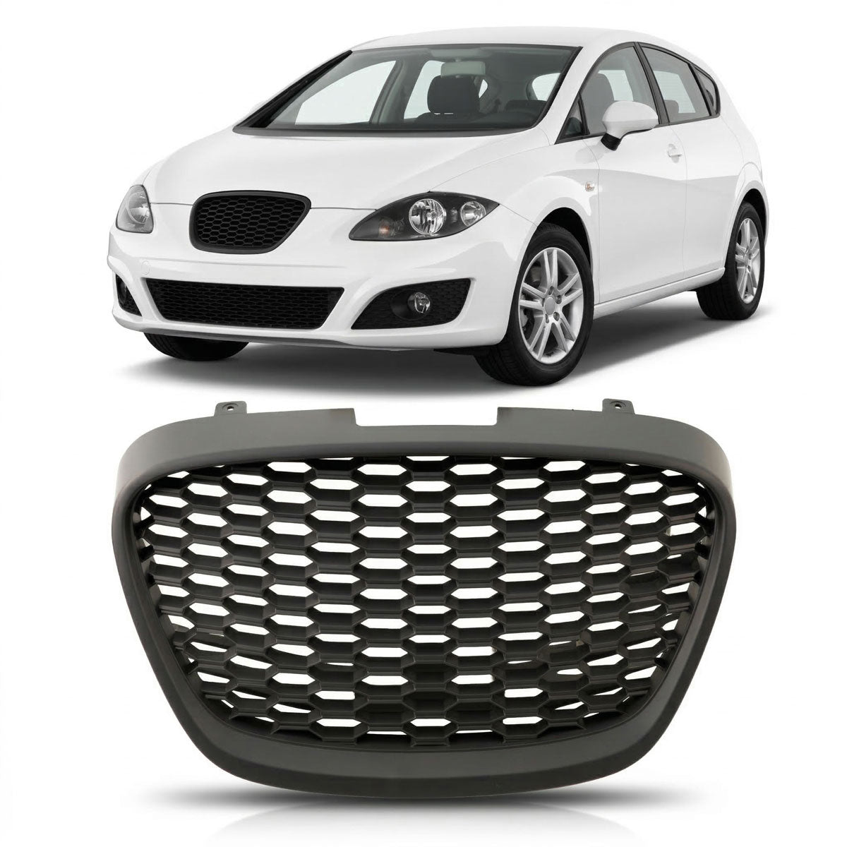 Front Grille Badgeless Matt Black passend für SEAT Leon 1P Altea 5P 2009-2012 – Bild 1