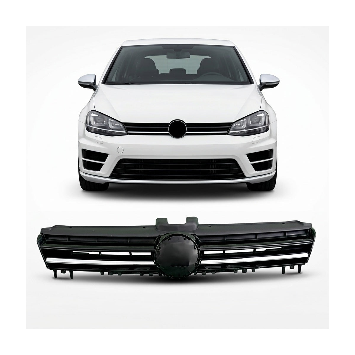 Front Grille Chrome Black passend für VW Golf 7 2012-2017 R – Bild 1