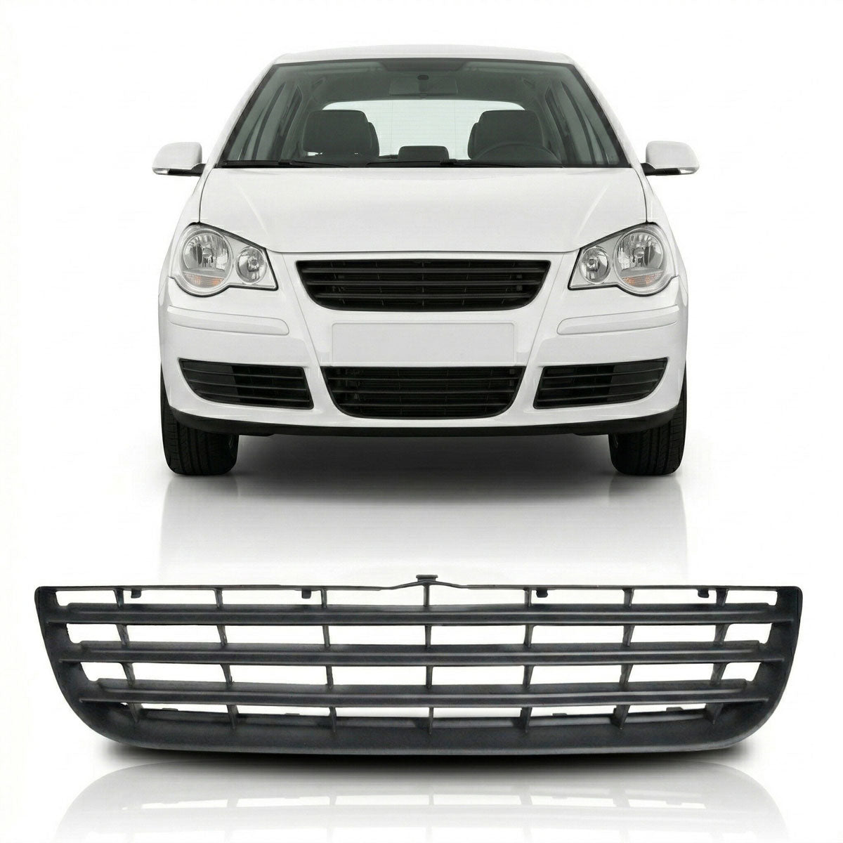 Front Grille Badgeless Matt Black passend für VW Polo 9N Facelift 2005-2009 – Bild 1