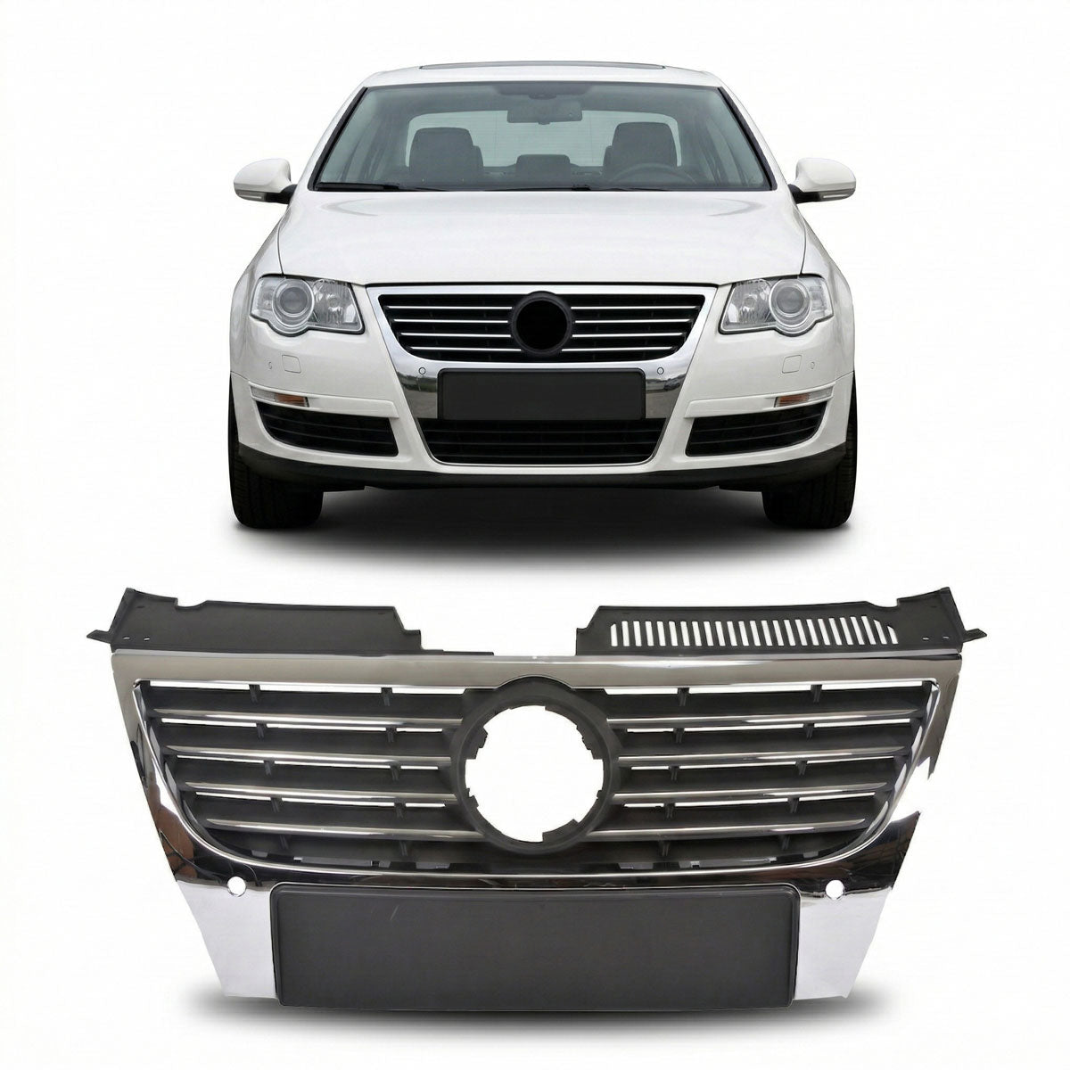 Radiator Grille Chrome with PDC passend für VW Passat B6 2005-2011 – Bild 1