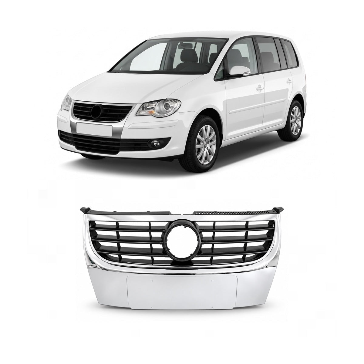 Chrome Radiator Grille passend für VW Touran (1T1, 1T2) 2006-2009 – Bild 1