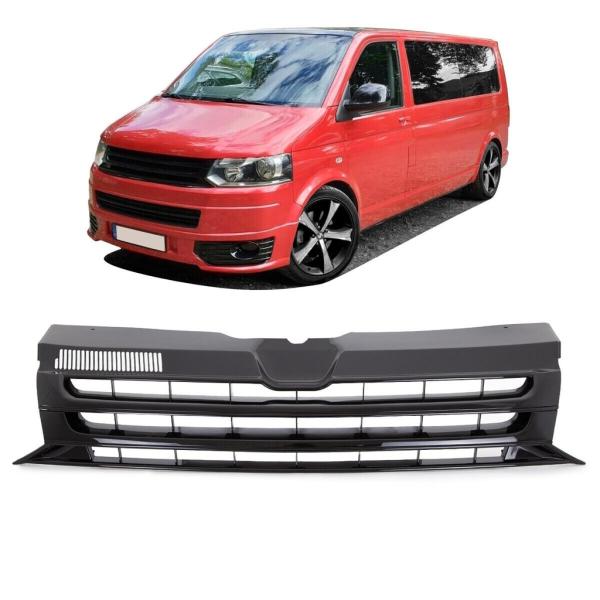 Kühlergrill Grill Clean hochglanz Schwarz Sportgrill passend für VW T5 GP Facelift 09-15
