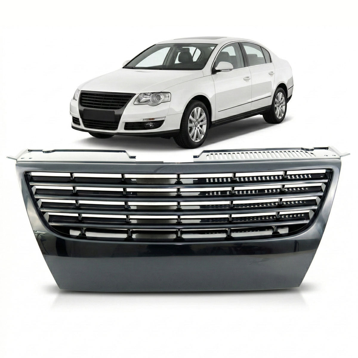 Front Grille Badgeless Black passend für VW Passat B6 3C 2005-2011 – Bild 1