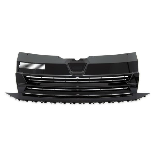 Kühlergrill Schwarz Glanz clean ohne Emblem passend für VW T6 Bus Transporter 2015-2019