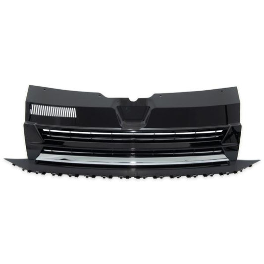 Kühlergrill Schwarz Glanz Chrom ohne Emblem passend für VW T6 Bus Transporter 2015-2019