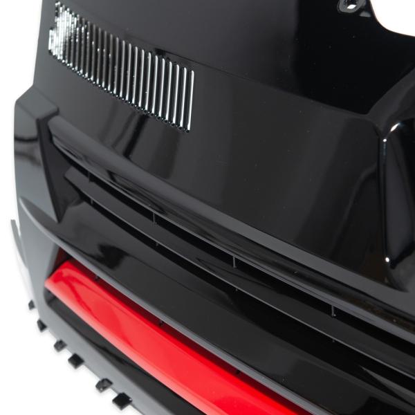 Kühlergrill Schwarz Glanz Rote Leiste ohne Emblem passend für VW T6 Bus Transporter 15-