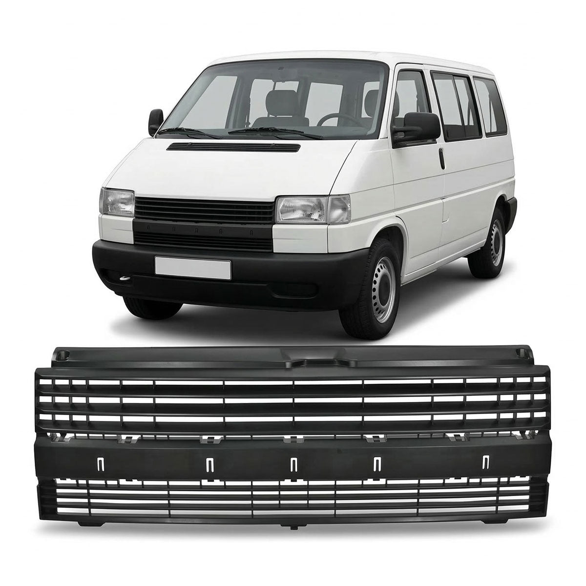 Front Grille Badgeless Matt Black passend für VW Transporter T4 1990-1996 – Bild 1