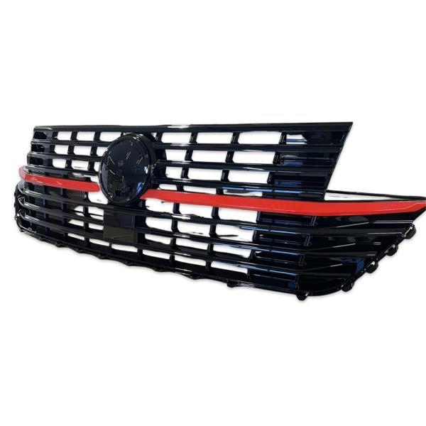 Kühlergrill Schwarz Glanz Leiste Rot passend für VW T6.1 Multivan Transporter 2019-