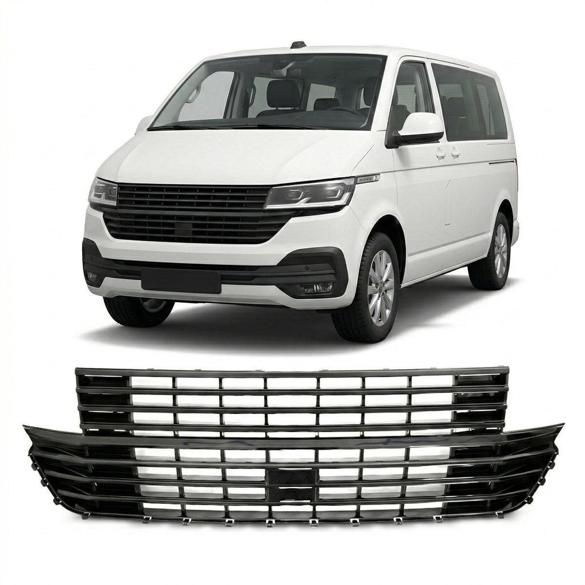 Front Grille Badgeless Gloss Black passend für VW T6.1 2019-2024 – Bild 1