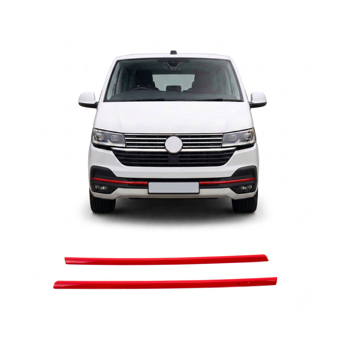 Front Grille Trims Red passend für VW T6.1 Multivan Transporter 2019-2024 – Bild 1