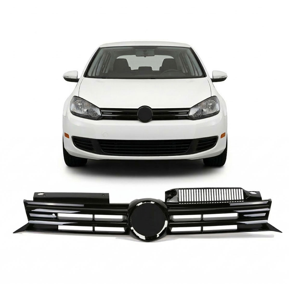 Gloss Black Front Grille passend für VW Golf 6 2008-2014 – Bild 1
