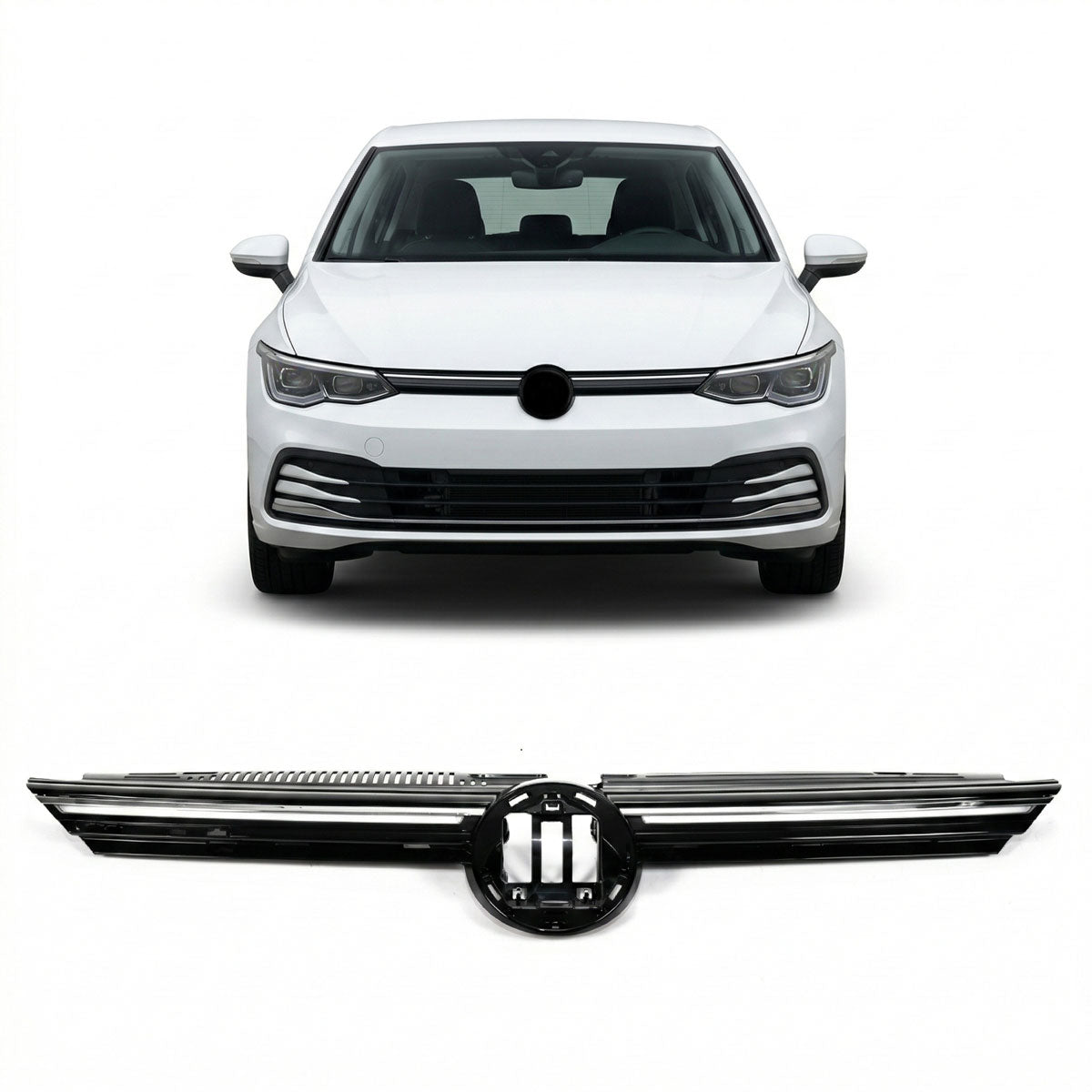 Front Grille with LED DRL Chrome Strip passend für VW Golf 8 2019-Present – Bild 1