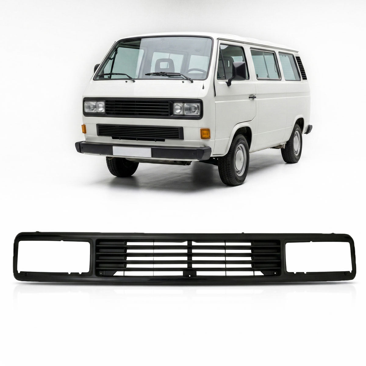Front Badgeless Grille for Square Headlights passend für Volkswagen T3 1979-1992 – Bild 1