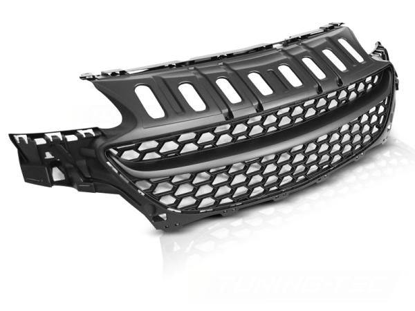 Sportgrill / Kühlergrill passend für Opel Corsa E 14-19 matt schwarz in Wabendesign