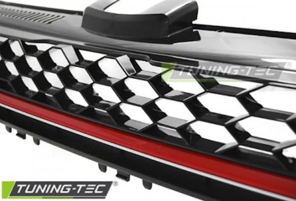 Sportgrill / Kühlergrill passend für VW Golf 7 (VII) 13-17 schwarz/rot in Wabendesign