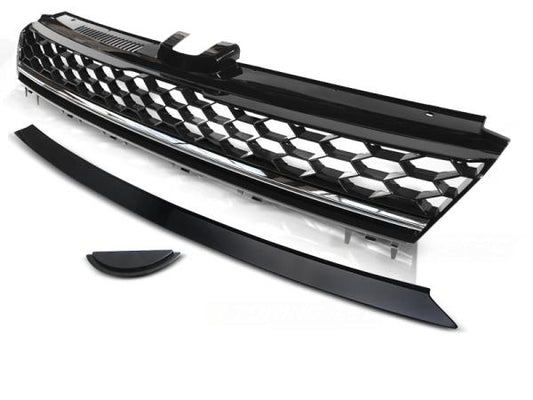 Sportgrill / Kühlergrill passend für VW Golf 7 (VII) 13-17 schwarz/chrom in Wabendesign