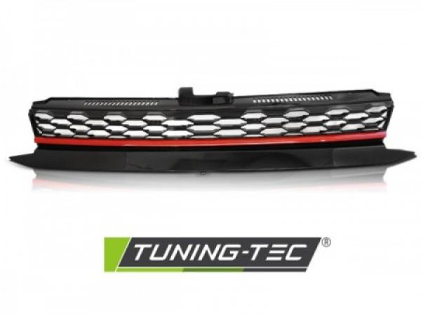 Sportgrill / Kühlergrill passend für Volkswagen Golf 7 (VII) Facelift 17-20 schwarz/rot in Wabendesign