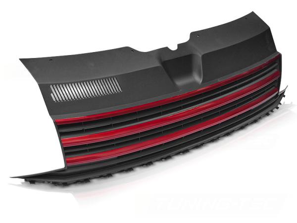 Sportgrill / Kühlergrill passend für VW T6 15-19 schwarz/rot