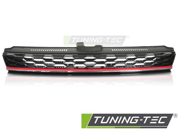 Sportgrill / Kühlergrill passend für Volkswagen Golf 7 (VII) Facelift 17-20 schwarz/rot in Wabendesign