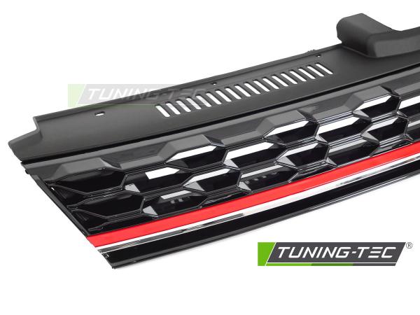 Sportgrill / Kühlergrill passend für Volkswagen Golf 7 (VII) Facelift 17-20 schwarz/rot in Wabendesign
