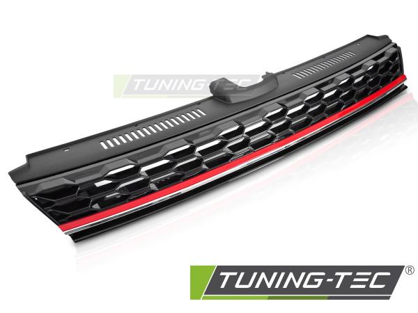 Sportgrill / Kühlergrill passend für Volkswagen Golf 7 (VII) Facelift 17-20 schwarz/rot in Wabendesign
